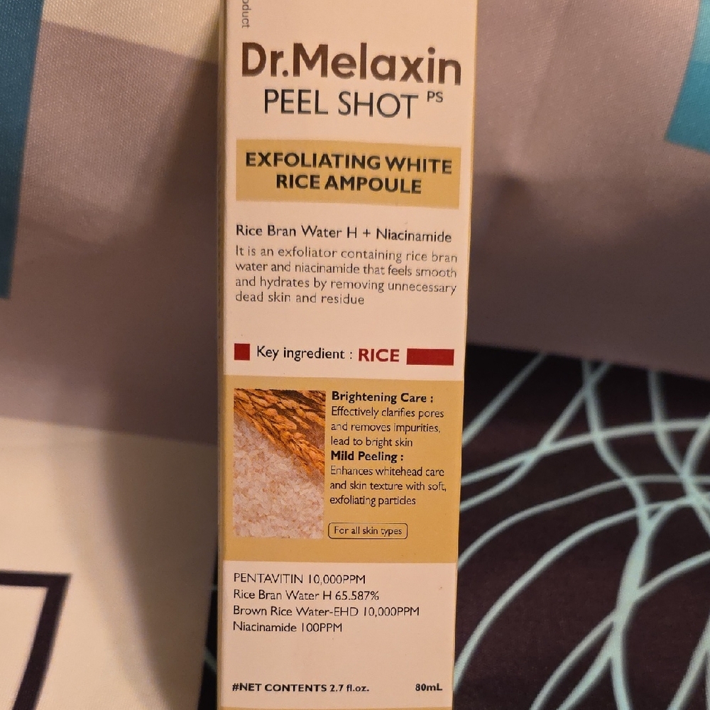 Dr Melaxin Exfoliating White Rice Ampoule - White- 2.7 oz, New